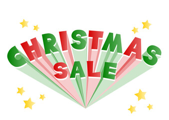 クリスマスセールの飛び出す文字ベクターイラスト
