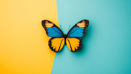 Monarch Butterfly against Color Backdrop