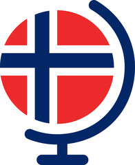 Fototapeta premium Globe In Norway Flag Icon