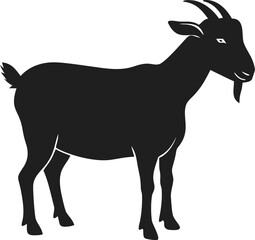 Obraz premium Farm Goat Animal Silhouette Vector