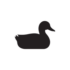 Duck silhouette icon vector flat design