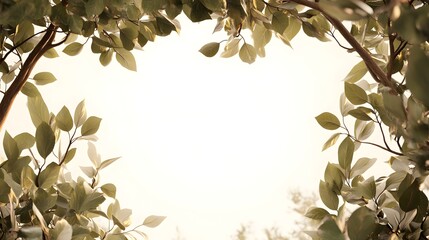 Lush foliage frames a bright, overexposed central space suggesting an opening in the canopy