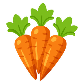 Carrot bunch cartoon object on a white background vector illustration