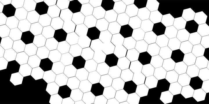 Seamless vector illustration of black and white soccer ball pattern background.