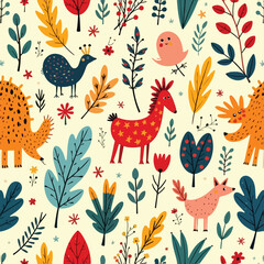 cute vibrant seamless pattern design