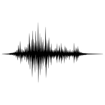 Black seismic wave graph isolated on