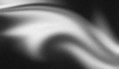 Black and white grainy gradient backdrop with glowing abstract form noise texture poster design