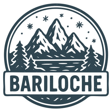 Bariloche, Argentina, stamp isolated on transparent background, vector illustration