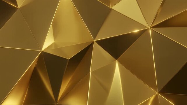 Golden Abstract Geometric Facets Luxury Background Design.