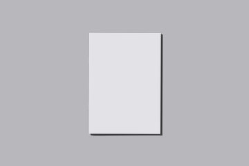 Realistic blank A4 flyer brochure for mockup. Paper or poster illustration. 3D Render.