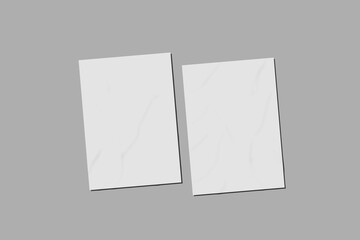 Realistic blank flyer brochure for mockup. Paper or poster illustration. 3D Render.