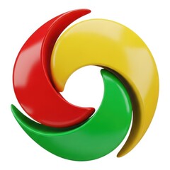 Abstract swirling vortex of vibrant red yellow and green colors forming a dynamic circular design