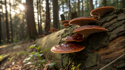 mushrooms in the forest