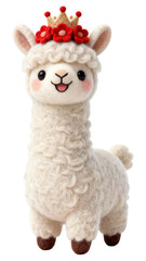 Cute Alpaca with Flower Crown - Adorable Animal Portrait