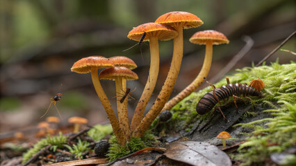 mushrooms in the forest