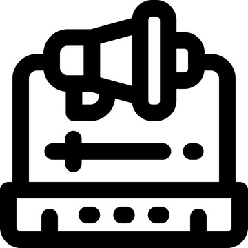 laptop line icon. Clean and minimalist vector icon for websites, mobile apps, presentations, and logos. Fully scalable and customizable for any project.