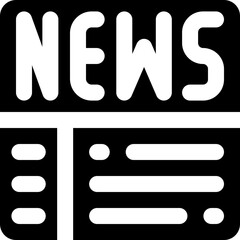 news glyph icon. Strong and solid vector icon for websites, mobile interfaces, presentations, and visual branding. High quality and easy to edit.