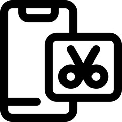 smartphone line icon. Clean and minimalist vector icon for websites, mobile apps, presentations, and logos. Fully scalable and customizable for any project.