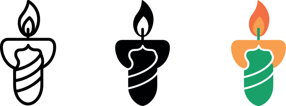 Candle icon set simple vector illustration perfect for holidays and special occasions designs