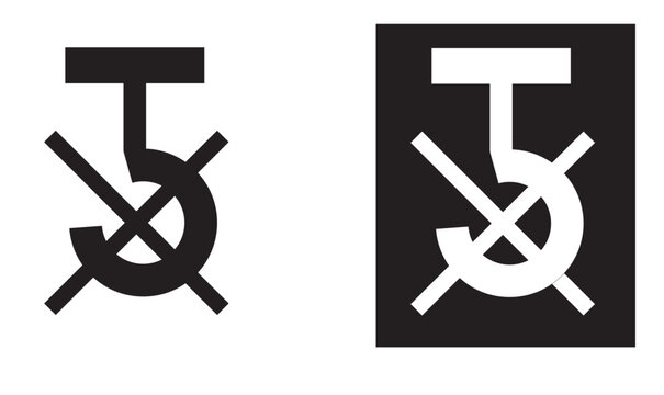 Do Not Use Hook Red prohibition sign showing a crossed-out lifting hook, indicating that hooks must not be used for lifting or handling specific packages or sensitive materials.