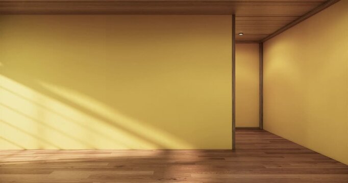 cleaning Interior, yellow Empty room  modern asia style. 3D rendering
