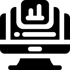 Obraz premium monitor glyph icon. Strong and solid vector icon for websites, mobile interfaces, presentations, and visual branding. High quality and easy to edit.