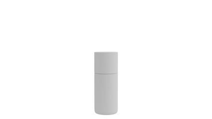 3D Render a white bottle with a white cap on a white background