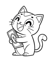 Cute Animal Themed Scratch Card Sticker – Smiling Cartoon Illustration