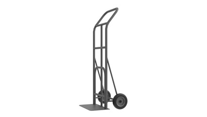 3D Render a hand truck with a handle and a hand wheel