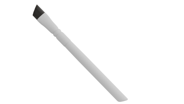 3D Render a white pen with a black tip on a white background