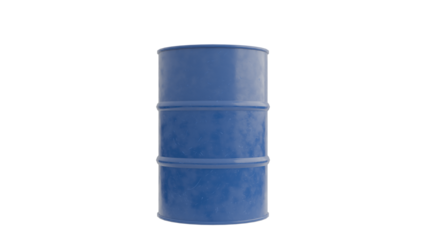 3D Render a blue barrel sitting on top of a white surface