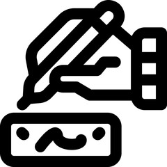 signature line icon. Clean and minimalist vector icon for websites, mobile apps, presentations, and logos. Fully scalable and customizable for any project.