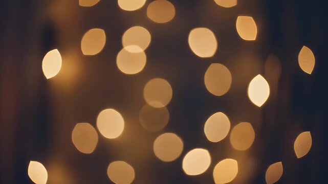 Abstract Warm Golden Bokeh Lights Background for Festive Celebrations.