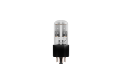 3D Render a light bulb with a black base and a white background