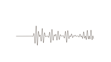 3D Render a line of sound waves on a white background