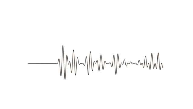3D Render a line of sound waves on a white background