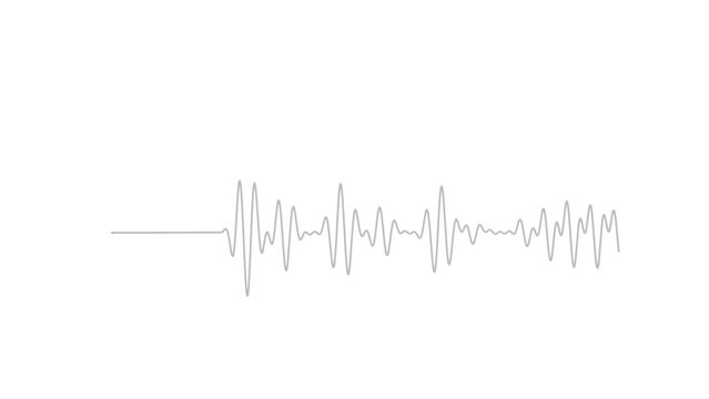 3D Render a white background with a line of sound waves