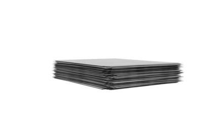 3D Render a stack of black folders sitting on top of each other