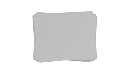 3D Render a stack of white paper on a white background