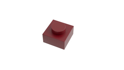3D Render a red lego block with a red button