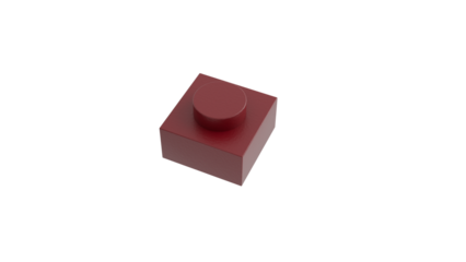 3D Render a red lego block with a red button