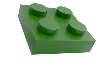 3D Render a green lego block with four green knobs © Anh