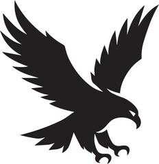 Obraz premium Flying eagle vector silhouette illustration showing the bird in motion and symbolizing freedom