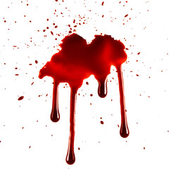 Dripping Red Blood Stain with Long Trails Design Element