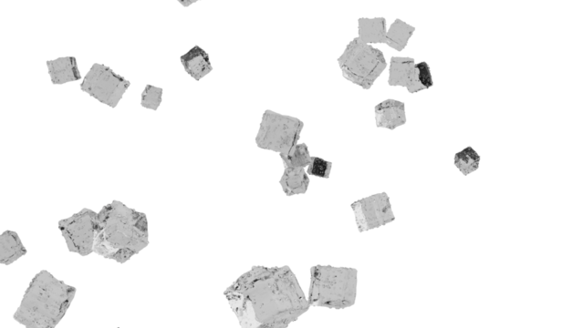 3D Render a bunch of pieces of ice falling down