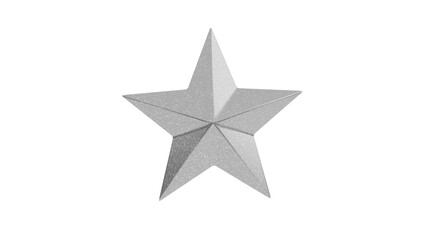 3D Render a silver star on a white background
