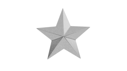 3D Render a silver star on a white background