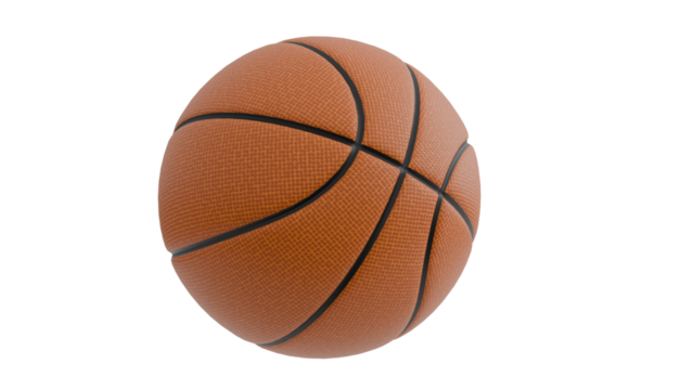 3D Render a basketball ball is flying in the air
