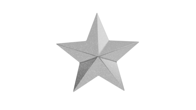 3D Render a silver star on a white background