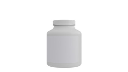 3D Render a bottle of medicine with a white label